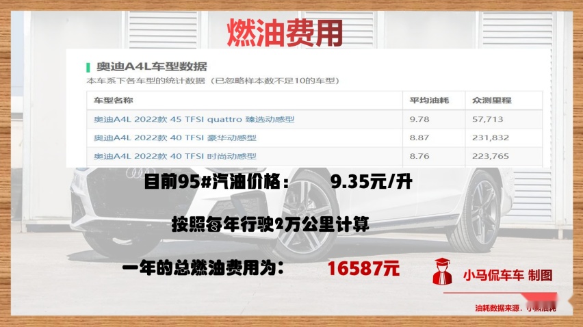 现在养一辆奥迪A4L一年要花多少钱，算完之后吓一跳！