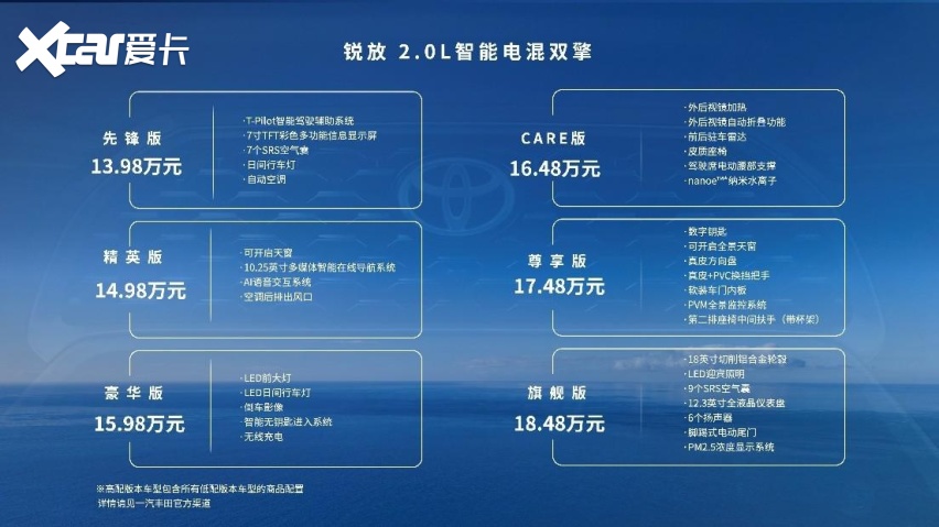 一汽丰田锐放智能电混双擎上市售价13.98万元起-爱卡汽车爱咖号