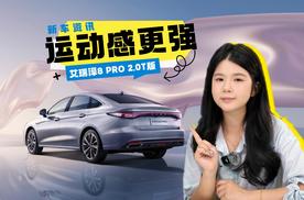 奇瑞艾瑞泽8 PRO 2.0T车型官图发布，增添运动设计，配备马牌轮胎