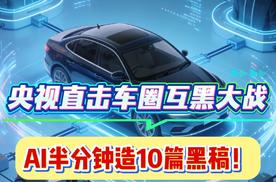 央视直击车圈互黑大战！AI半分钟造10篇黑稿！