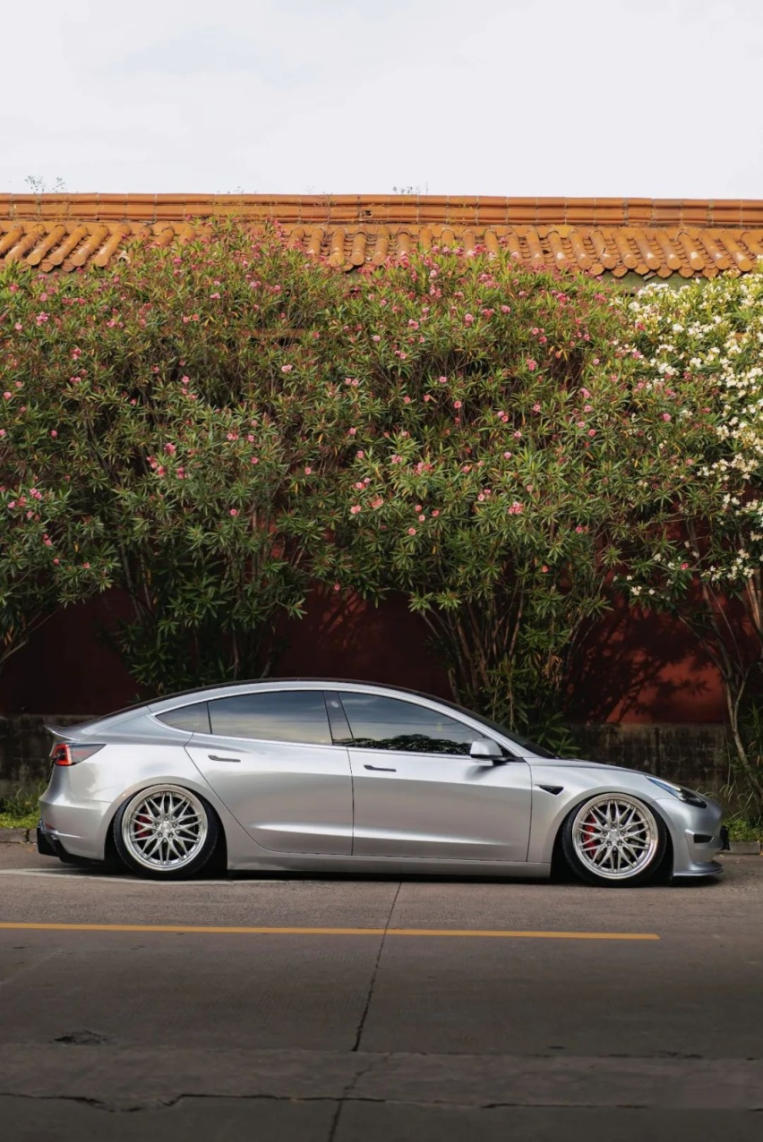 姿态风特斯拉Model 3，从迷彩战斗范变身成优雅绅士
