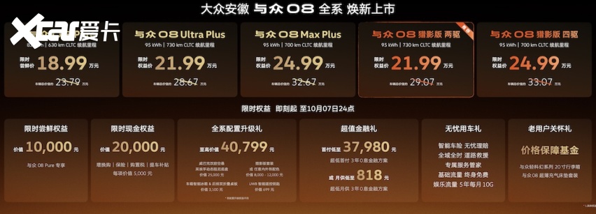 大众安徽与众08猎影版售21.99万起