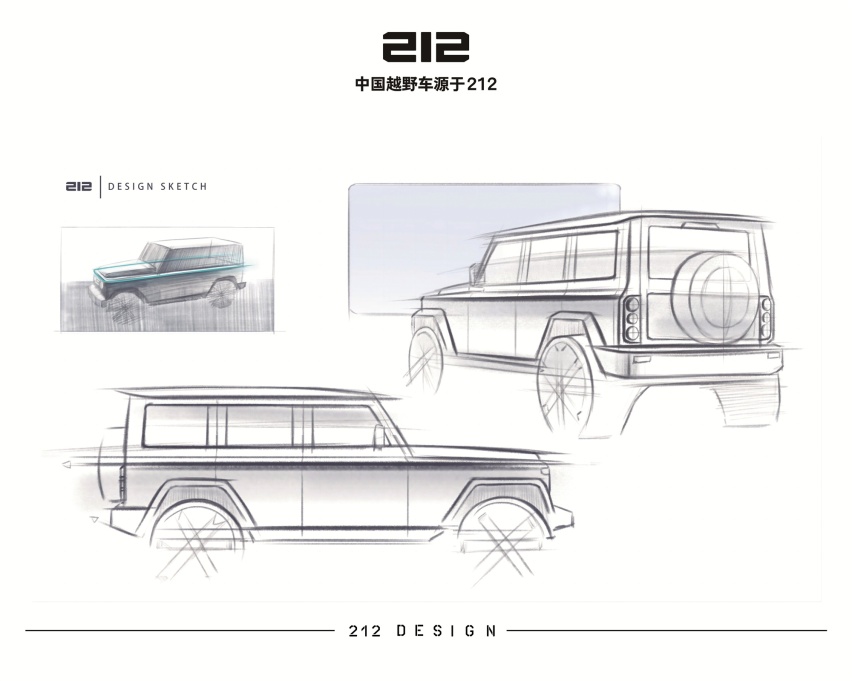 212越野车全新车型设计手稿发布，硬派越野课堂开讲