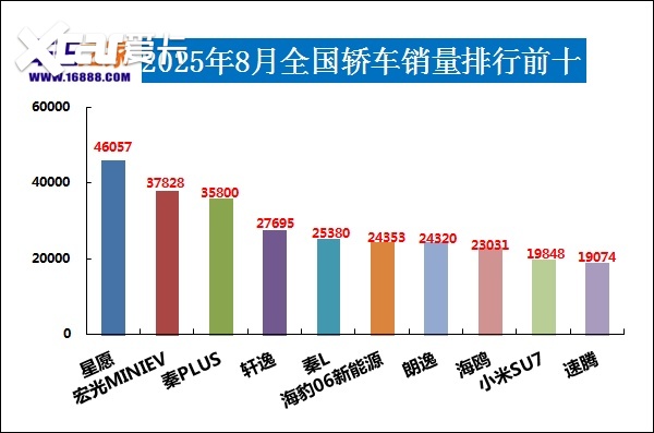 2025年8月汽车销量排行榜 海狮06上市即爆款