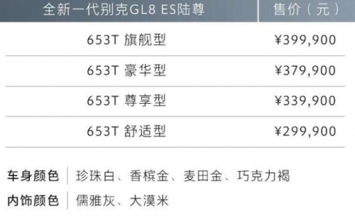 别克新款MPV GL8 ES及GL8上市，标准再次刷新