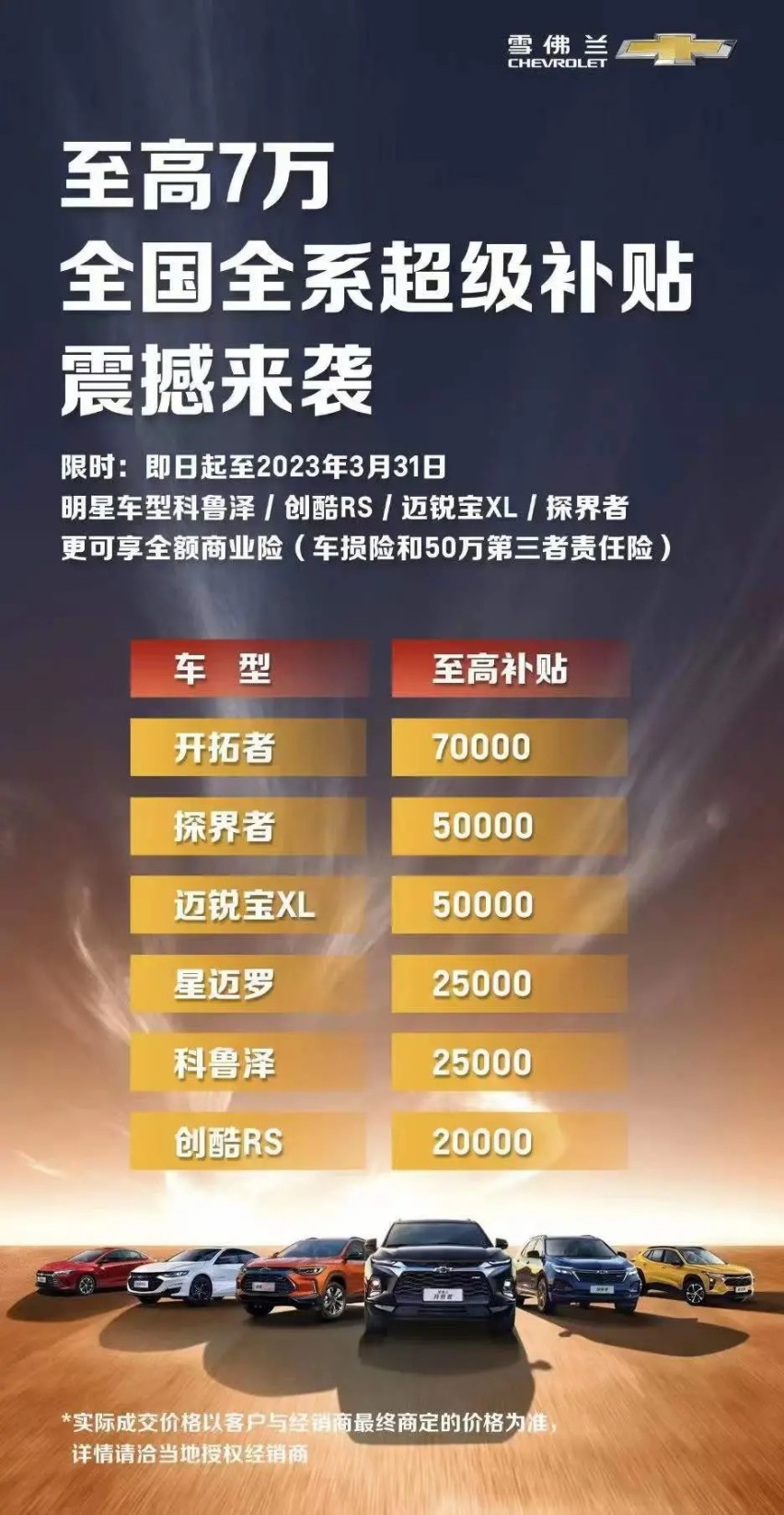 杀疯的汽车圈 雪佛兰全国范围补贴7万 奔驰降11万来蹭热度？