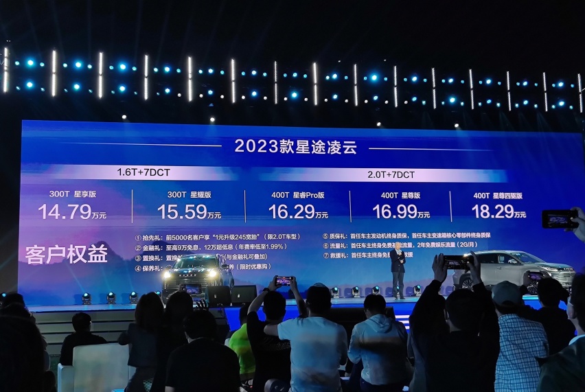 28项升级焕新，2023款星途凌云上市，售价14.79万~18.29万