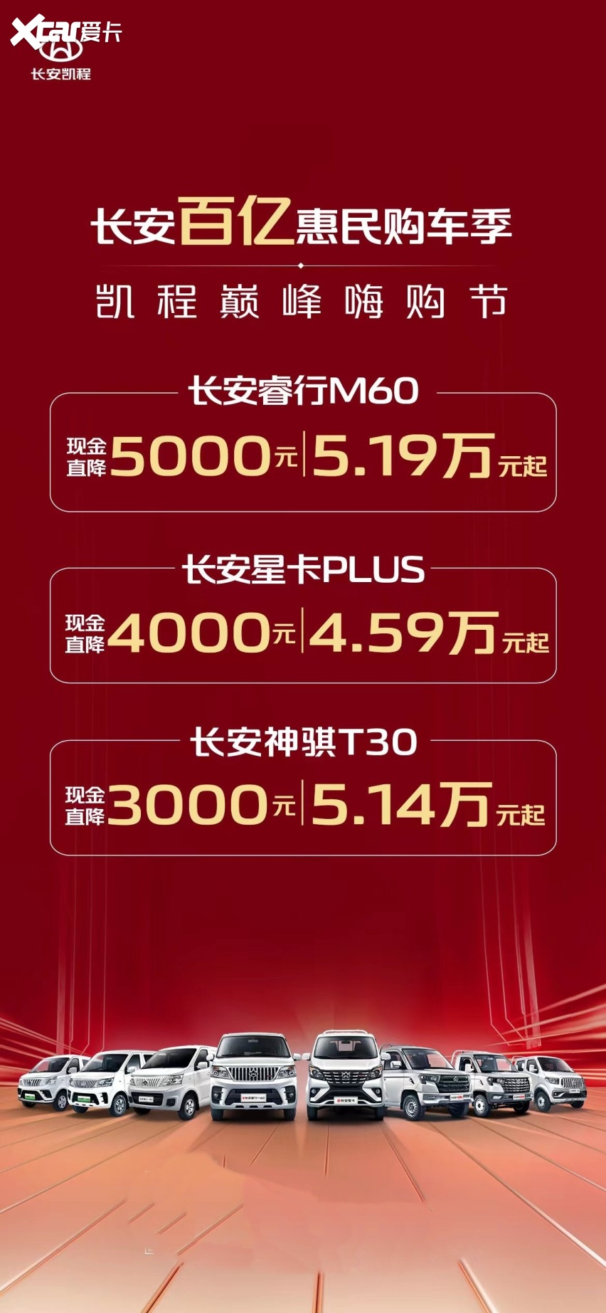 现金直降5000元，限时不停抢，长安凯程巨额补贴加码！