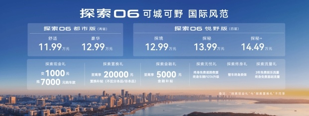 可城可野，奇瑞探索06都市版售11.99万起
