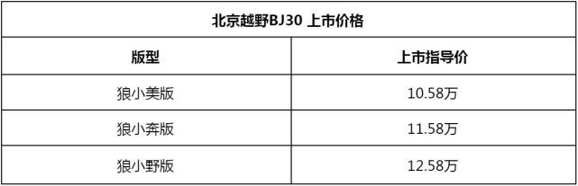 更专业更厚道 硬派SUV北京越野“小战狼”BJ30正式上市