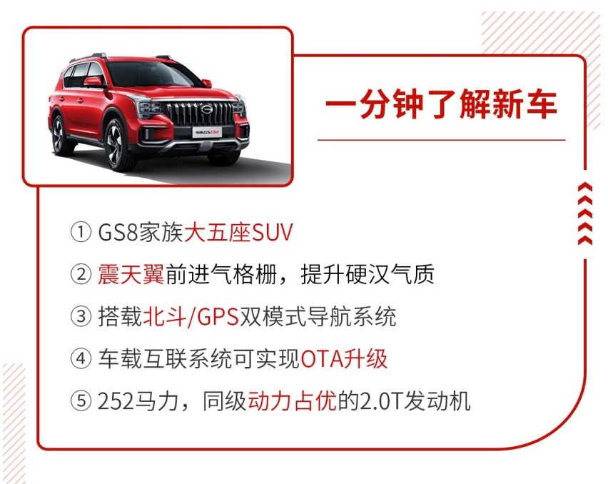更硬朗、更霸气的大5座SUV，传祺GS8S上市售15.58万