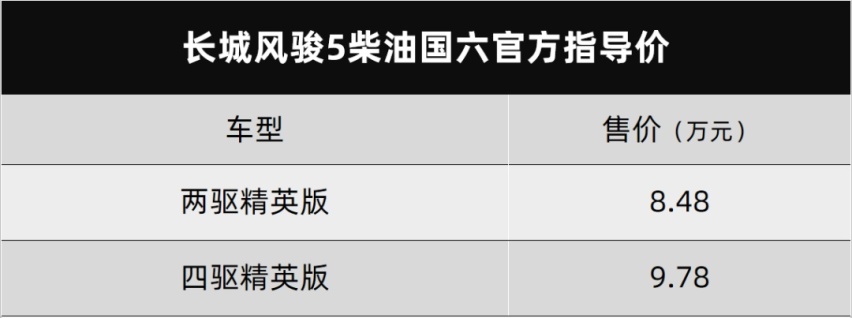 赚钱致富的好帮手，长城风骏5柴油国六上市