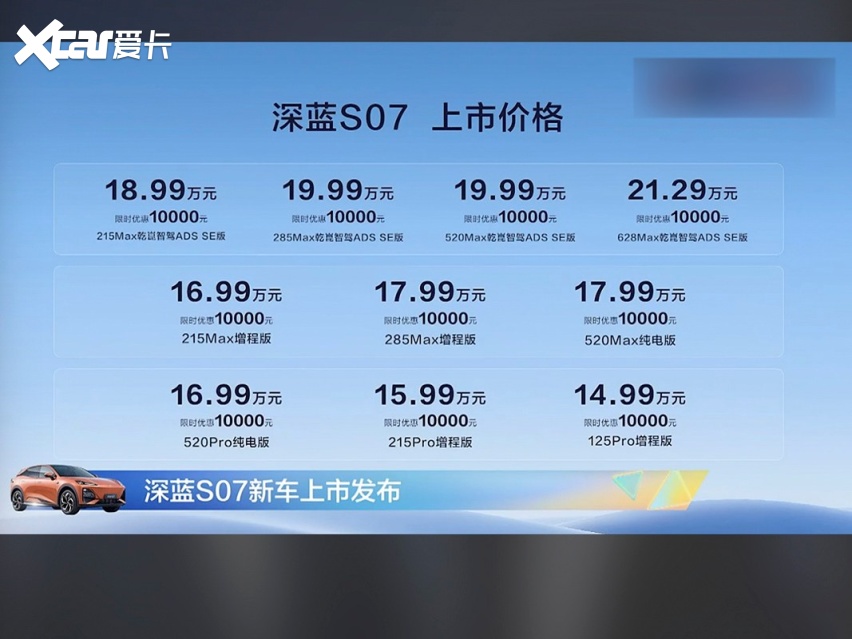 华为智驾+3C超充+增程/纯电双动力，14.99万起的深蓝S07贵吗？