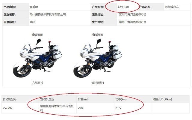 功率提升3千瓦 豪爵铃木GW300公务版曝光 又能玩几年