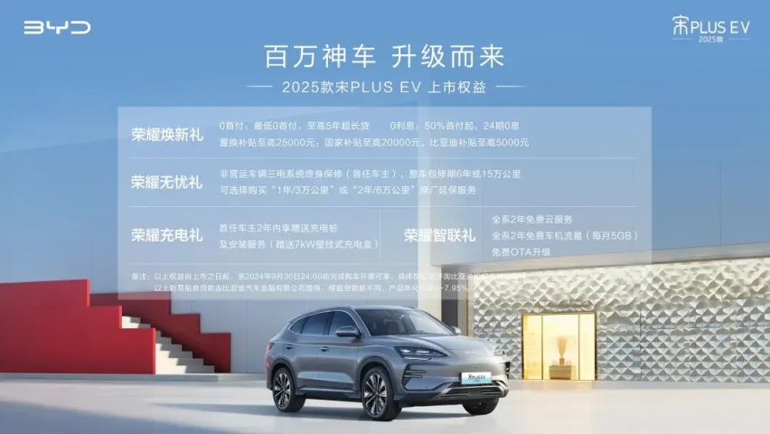 2025款宋PLUS EV上市，售价14.98万元起