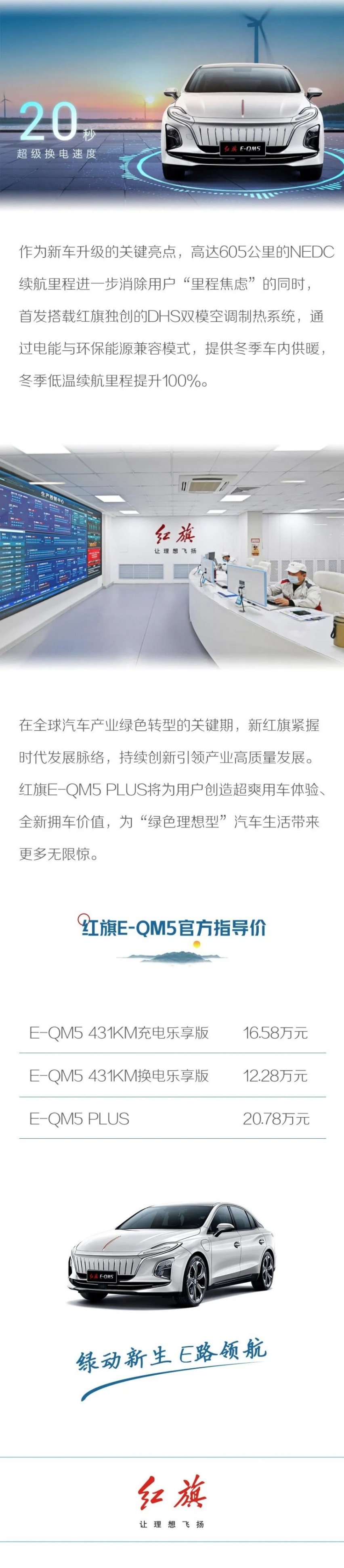 绿动新生 E路领航 红旗E-QM5 PLUS闪耀红旗科技之光