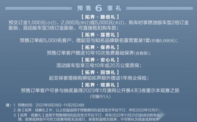 能否再次热销？11月3日上市，起亚狮铂拓界预售17.98万元起
