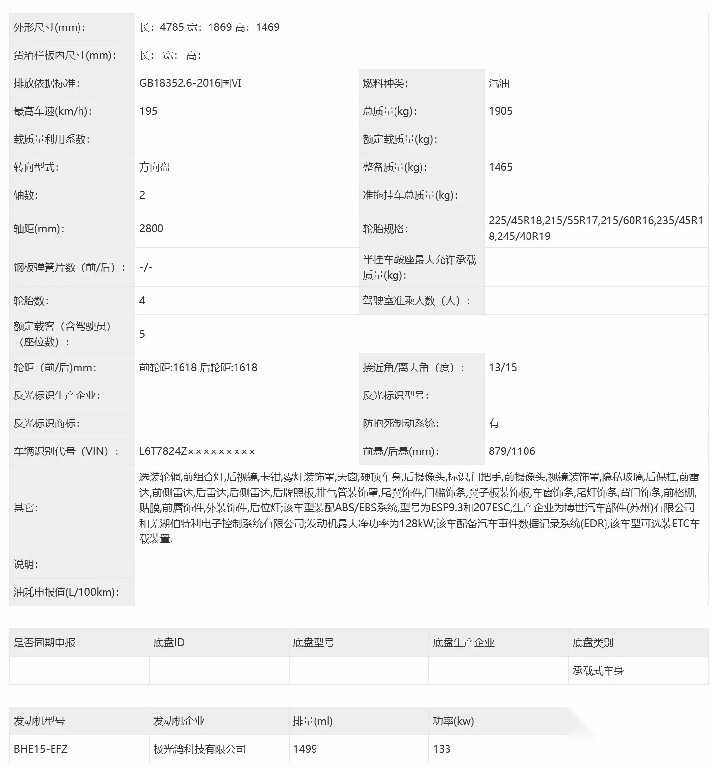 高颜值/性价比更高 吉利星瑞1.5T申报图曝光！