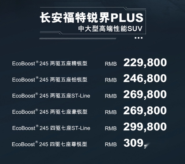 长安福特锐界PLUS上市 颜值内在全升级售22.98万起