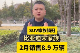 比亚迪宋家族2月销售8.9 万辆，再夺SUV家族销冠