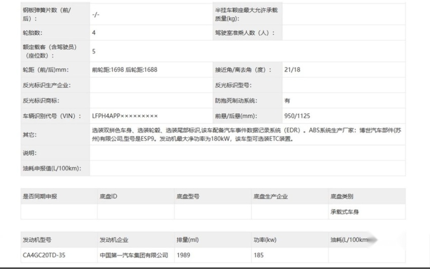 全新红旗HS6申报信息曝光，定位中大型SUV，瞄准的是汉兰达