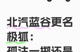 北汽蓝谷更名极狐：孤注一掷还是绝地反击？