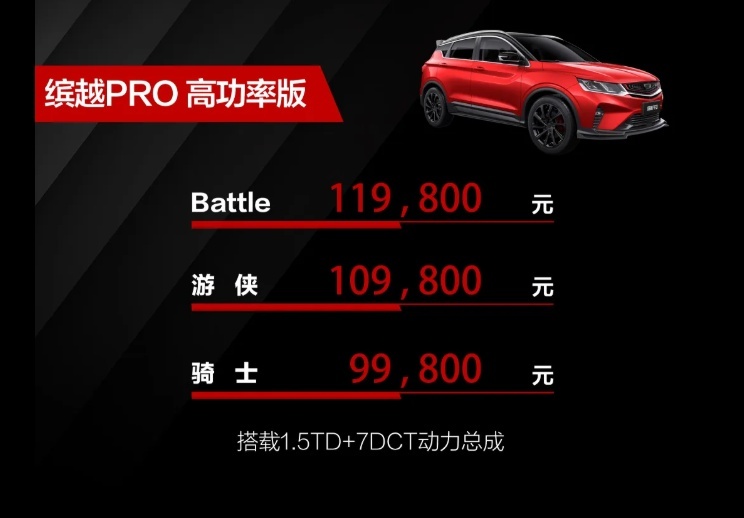 售7.98-14.98万，涵盖汽油/插混，吉利缤越PRO上市