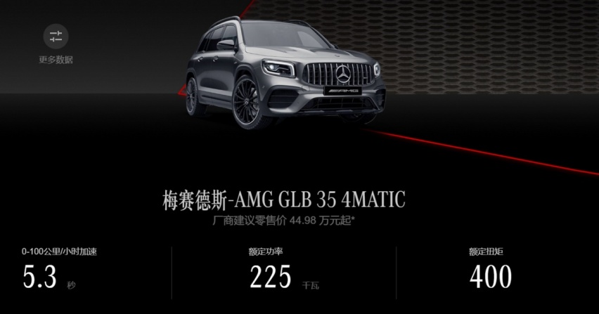 售价44.98万元，2023款AMG GLB 35 4MATIC上市