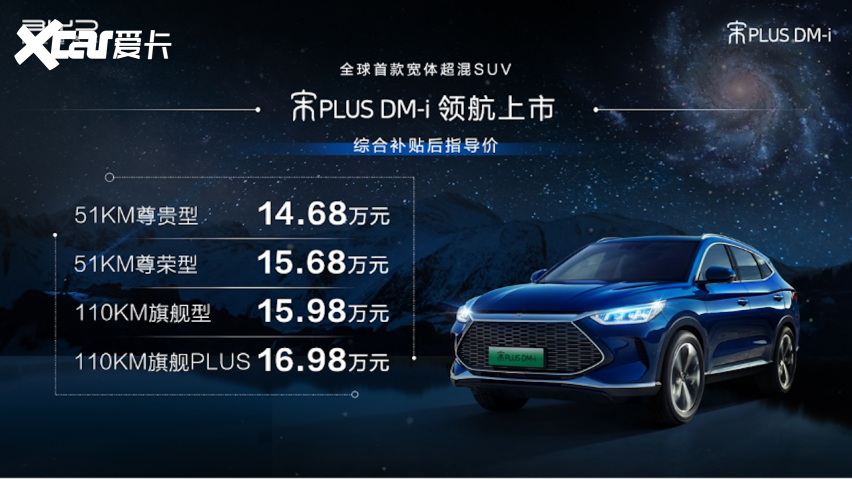 综合续航达1200km，超混SUV宋PLUS DM-i上市