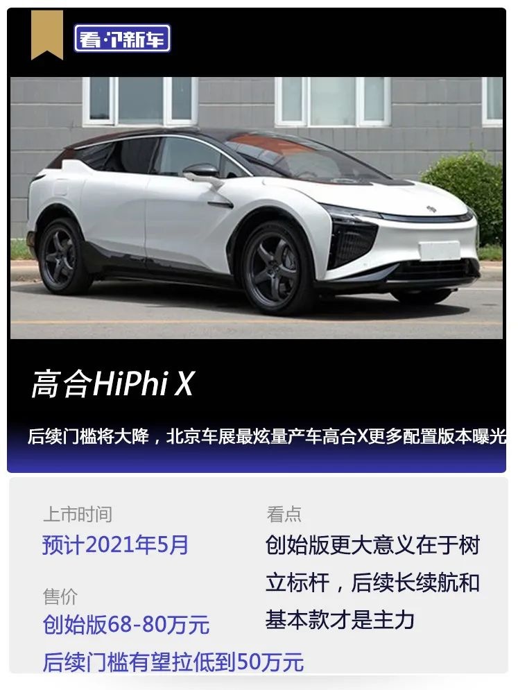 后续门槛将大降，北京车展最炫量产车高合X更多配置版本曝光