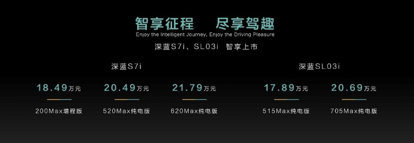17.89万元起 深蓝SL03i、S7i正式上市