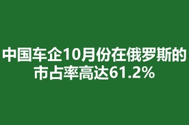 中国车企10月份在俄罗斯的市占率高达61.2%，处于控盘位置