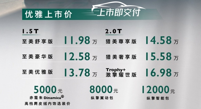 名爵MG7正式上市 11.98万元起售的至美顶格轿跑