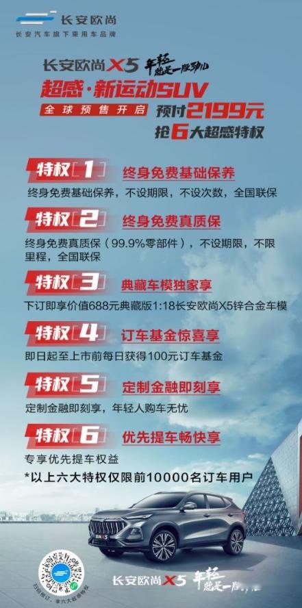太嚣张！长安欧尚X5全系六大标配，预售价仅6.99万起