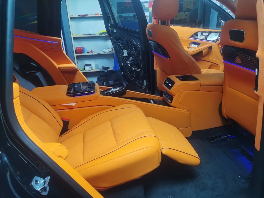 22款奔驰GLS450升级迈巴赫GLS600七座改四座、爱马仕橙