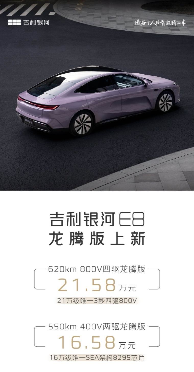 银河E8龙腾版价值溢出， 16万拿下，21万入手顶流，这波不亏