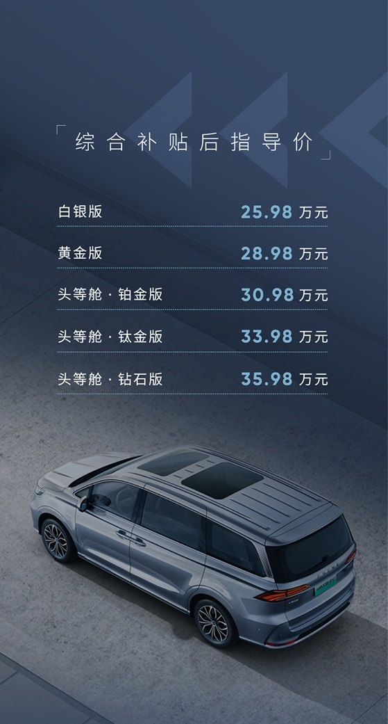 综合补贴后25.98万元起 荣威iMAX8 EV正式上市