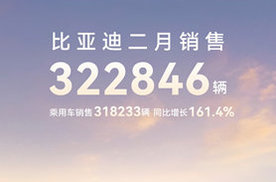 出口量创新高！比亚迪2月销量超32万辆，同比增长164%！