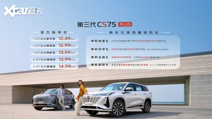 12.49万元起！第三代CS75PLUS进阶而来，焕新上市！