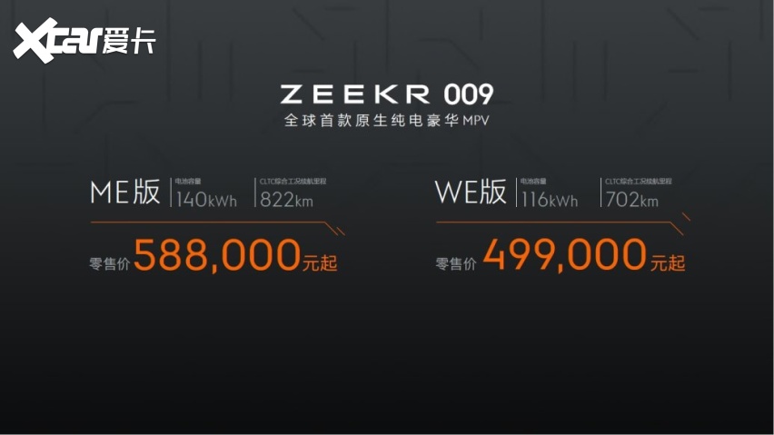 全球首款纯电MPV 极氪009正式上市