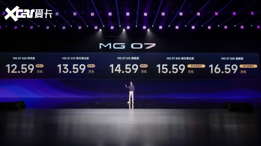 电磁悬架与激光雷达入列，MG 07预售价12.59万起