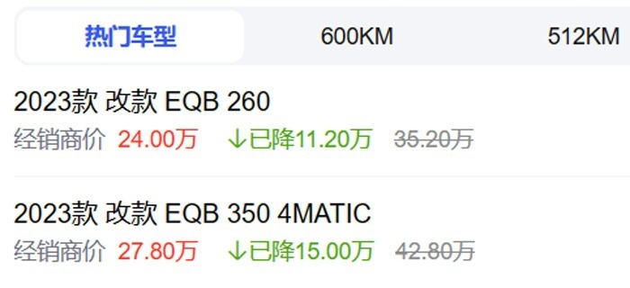 2023车市盘点之奔驰EQB：理想很丰满，以价换量也没成“爆款”