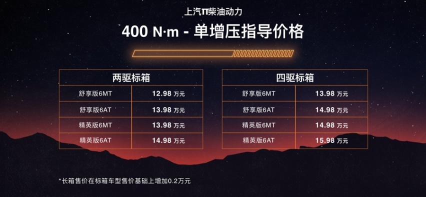 上汽大通MAXUS T90正式上市 12.98万元起售