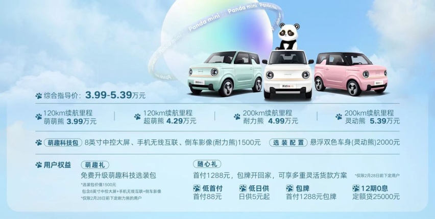 超萌力刷新微型电车价值标准 吉利熊猫mini上市 3.99万元起售