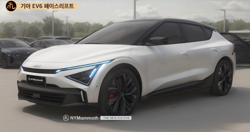 起亚EV6改款预期渲染图发布，前大灯设计引人注目(图1)