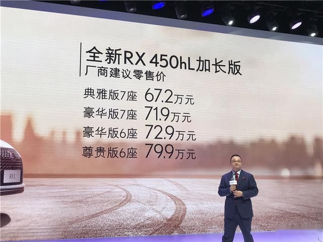 新款雷克萨斯RX售价39.8-79.9万元