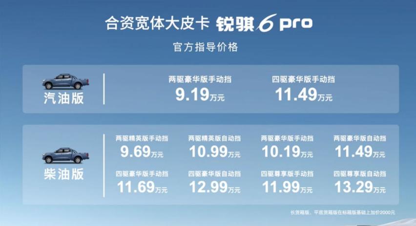售价9.19万元起，郑州日产锐骐6 pro正式上市