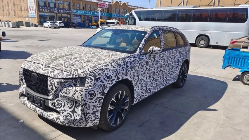 国产马自达CX-90路试曝光，三排座中大型SUV，外观内饰与海外同步