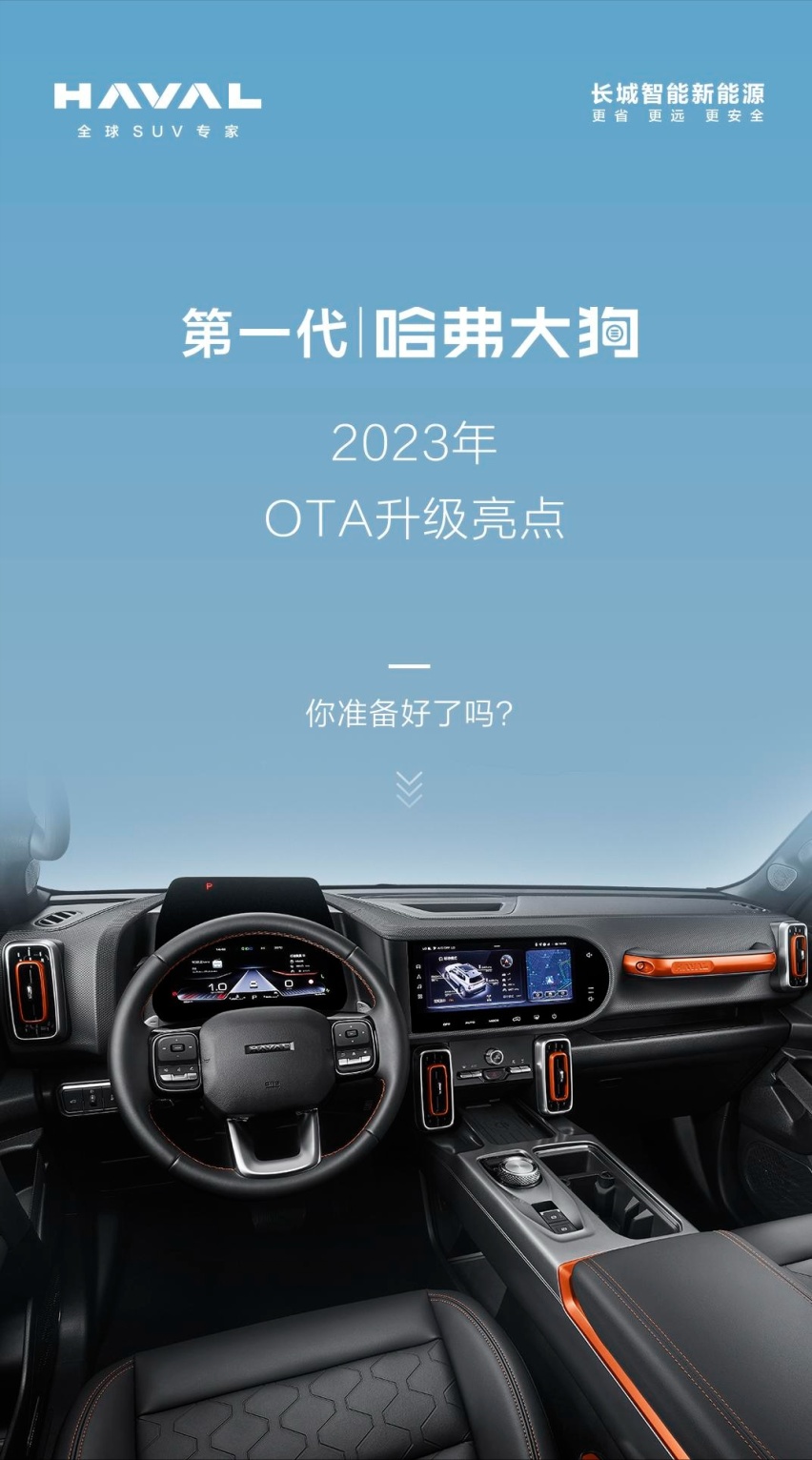 哈弗主力车型迎来OTA升级，第三代H6与第一代大狗功能大扩展！