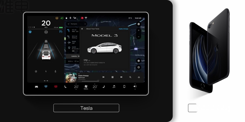 汽车中控UI与手机系统类比，比亚迪、特斯拉、小鹏分别对应谁？